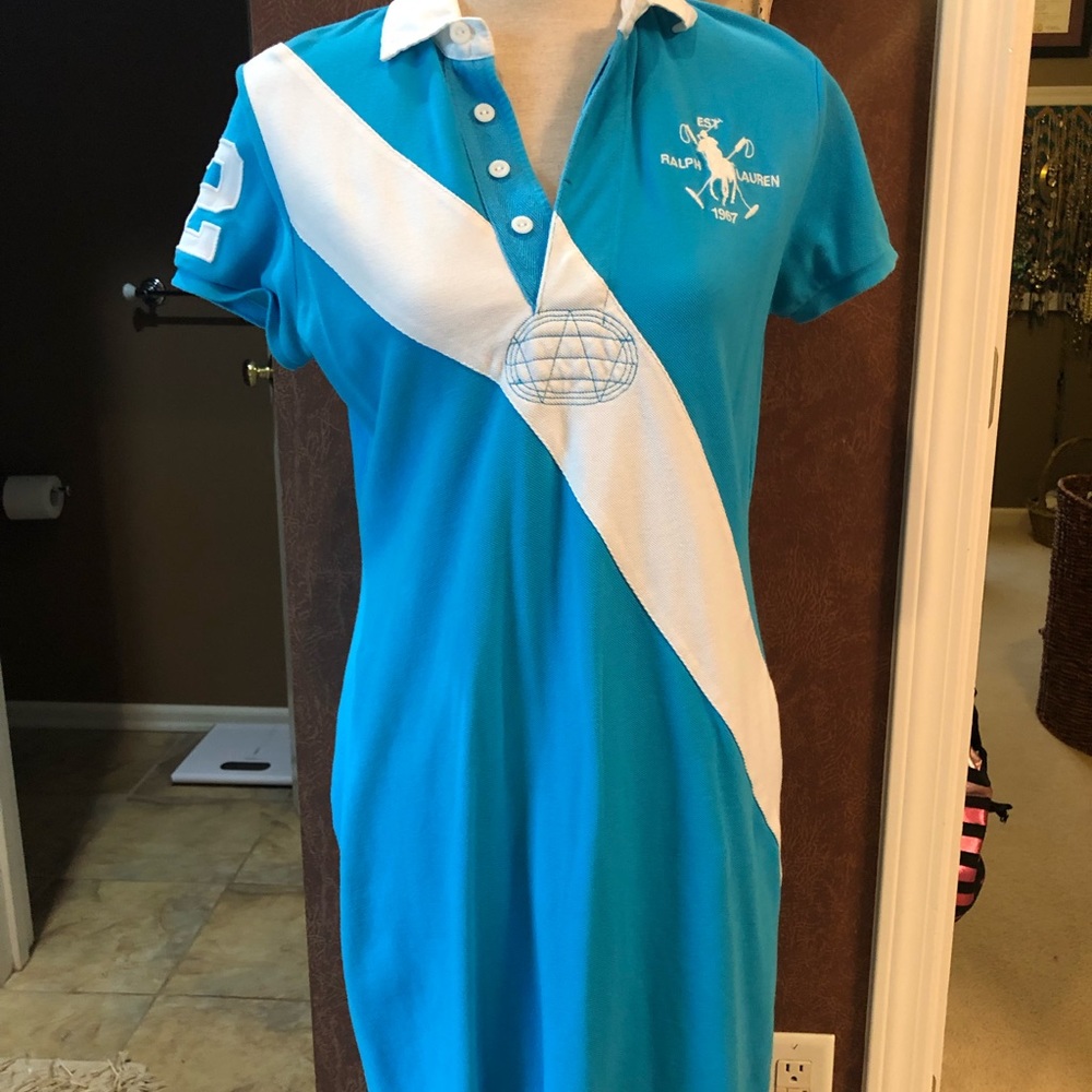 Ralph Lauren Sport Turquoise/white striped dress